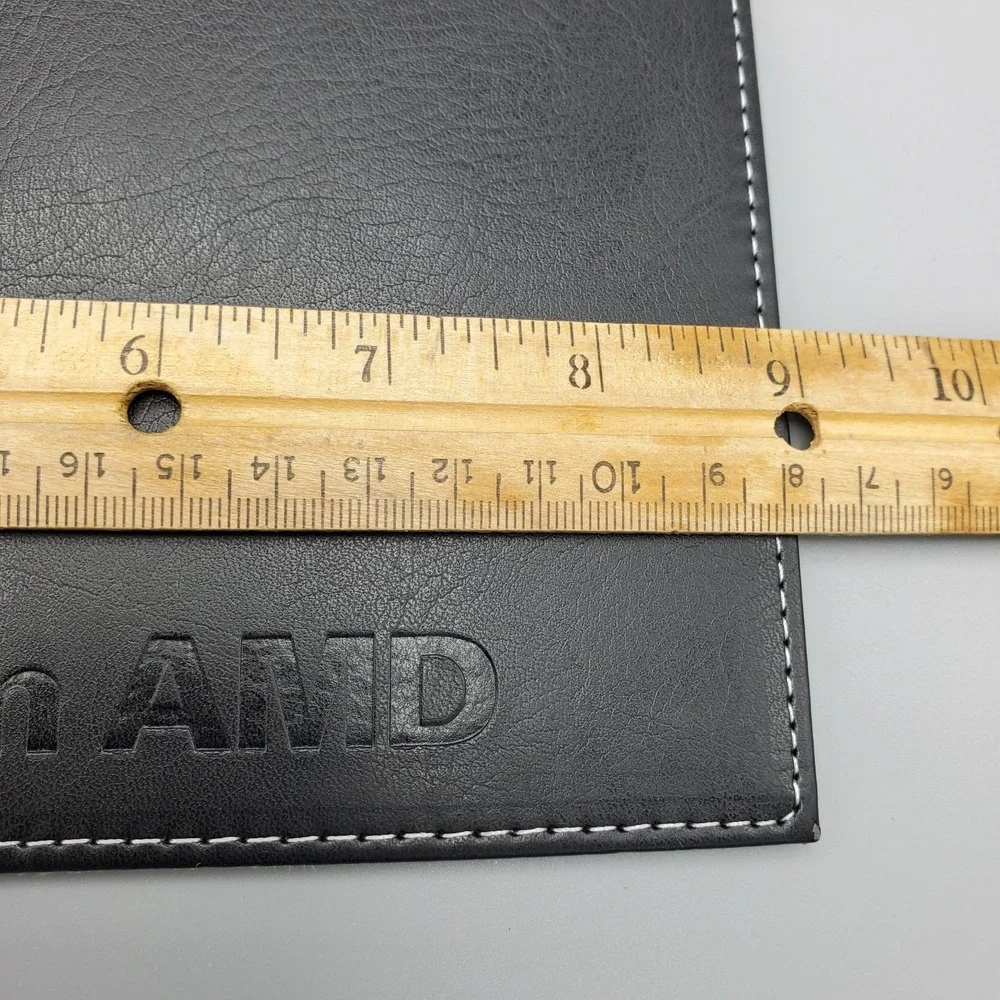 Alicia Klein Executive Mousepad Black Faux Leather‎ Embossed AMD Vision Logo AK3
